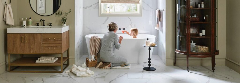 Bathroom tile flooring | Frazee Carpet & Flooring